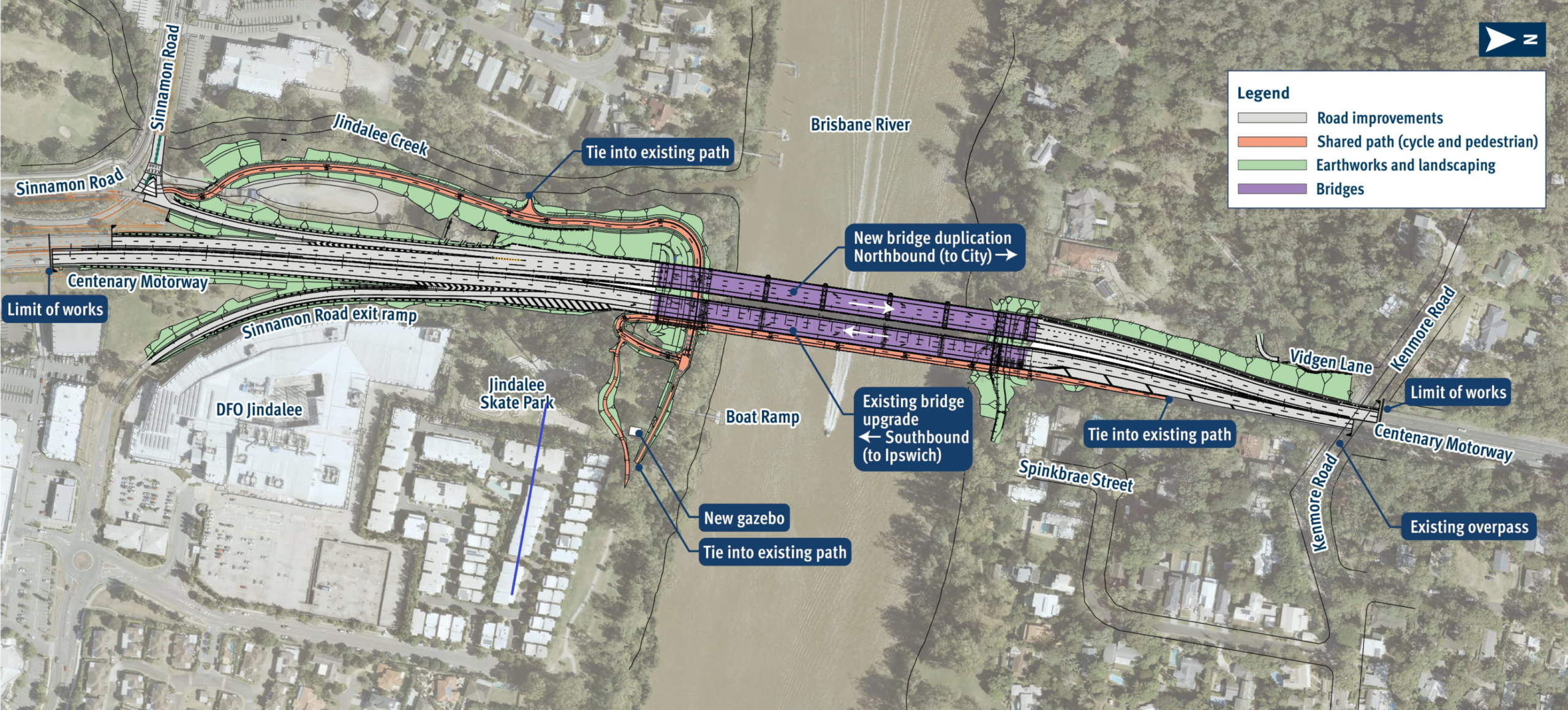 Centenary Bridge Upgrade Project Map as at July 2022 (1);